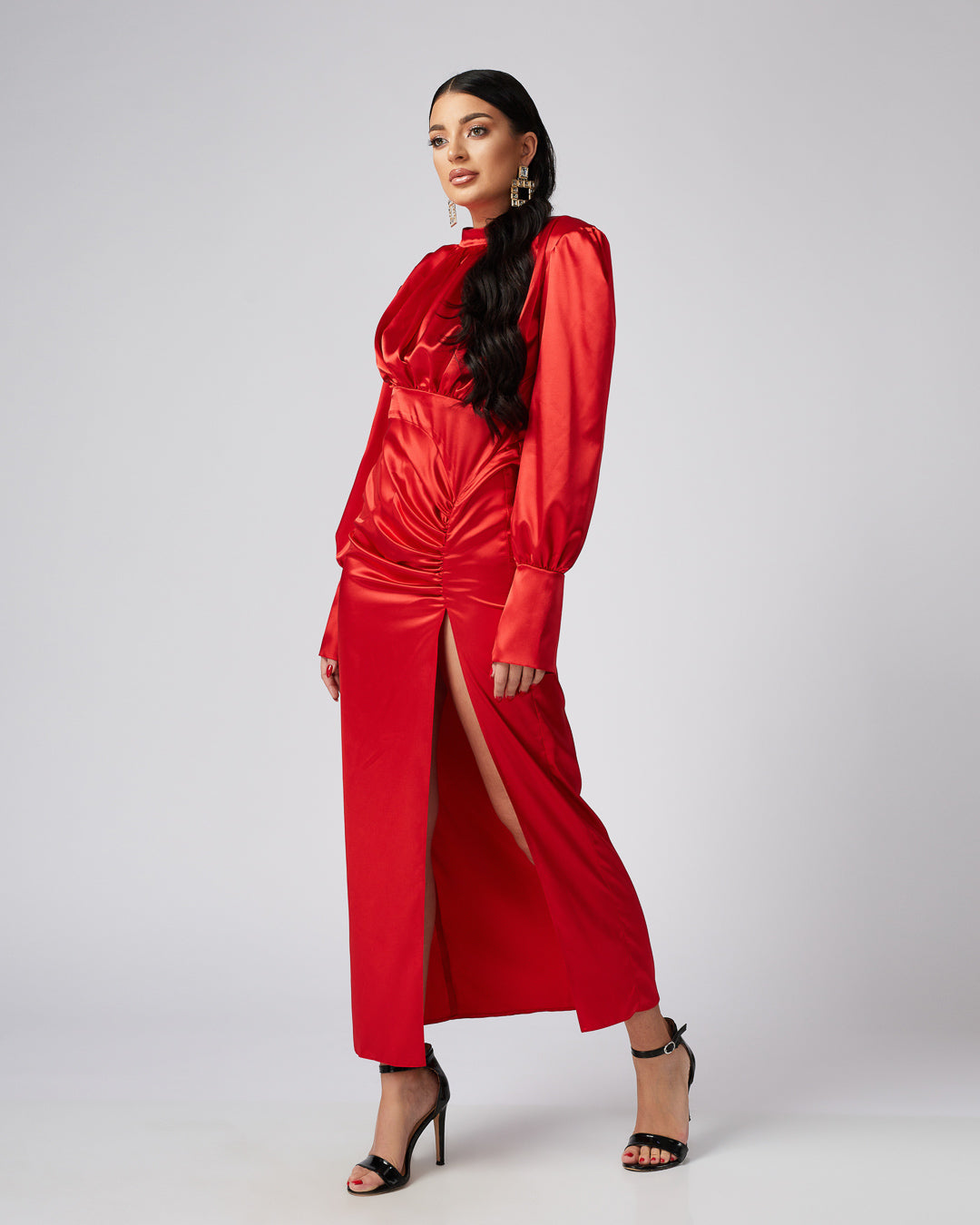 FLORENCE Side Slit Padded Maxi Dress