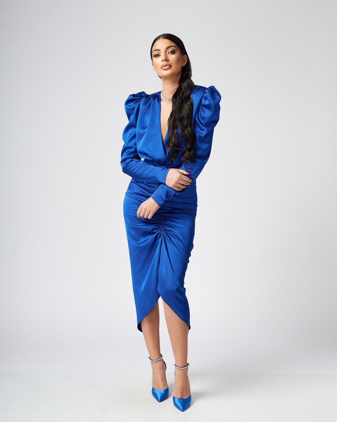 Louise V Neck Midi Dress