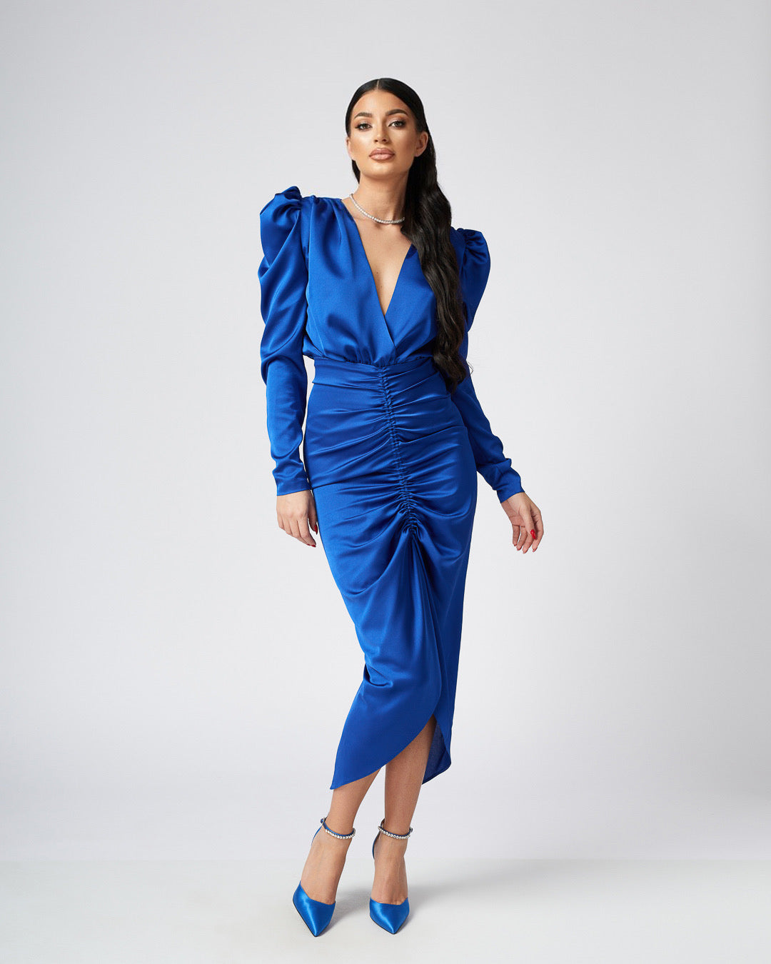 Louise V Neck Midi Dress