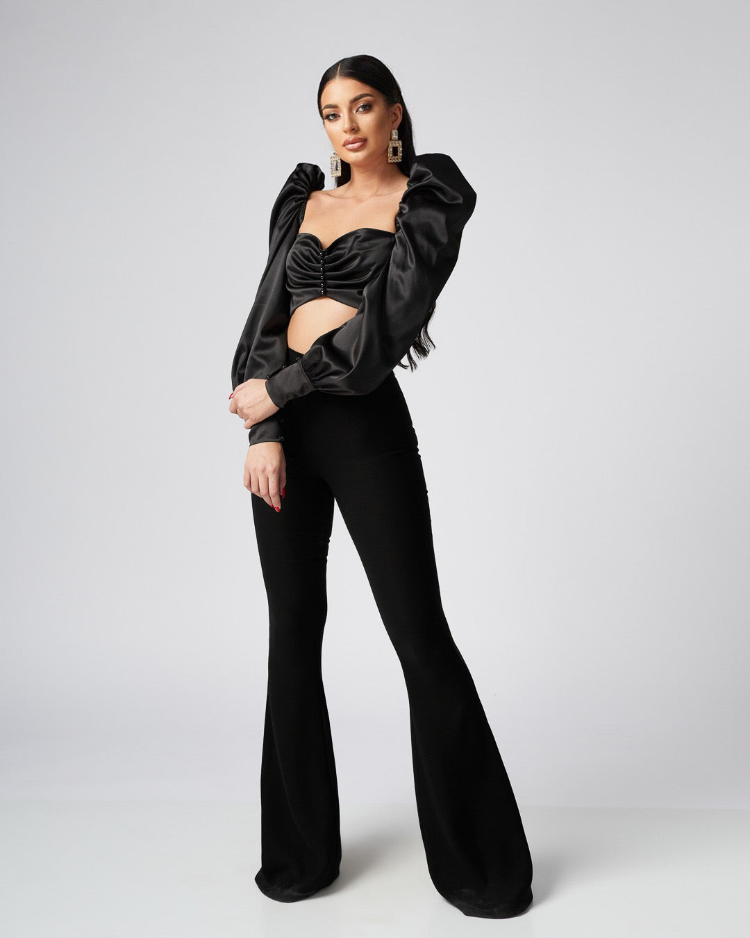 Amayah Black Satin Bralette