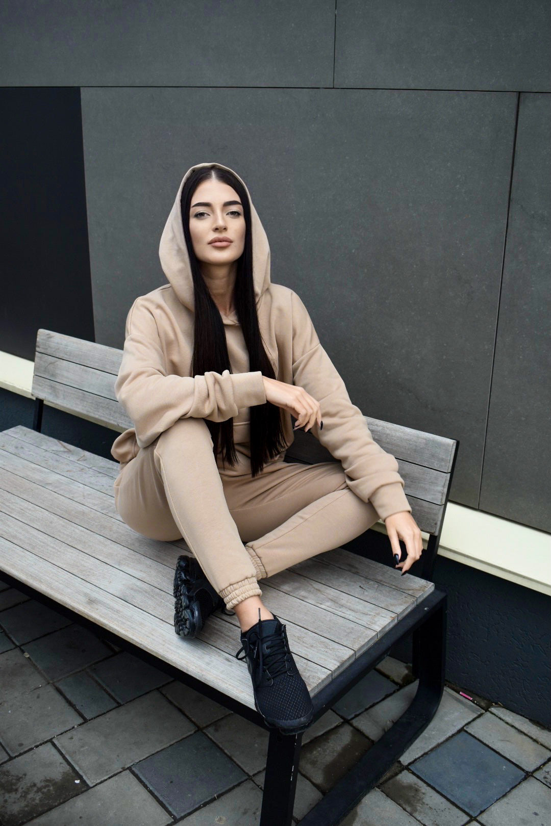 "WILLOW"Oversized Beige Tracksuit