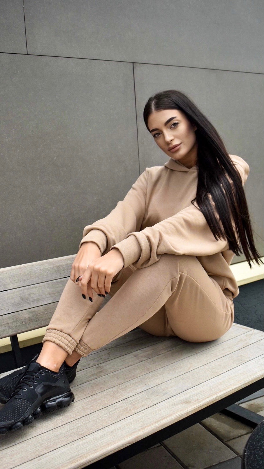 "WILLOW"Oversized Beige Tracksuit